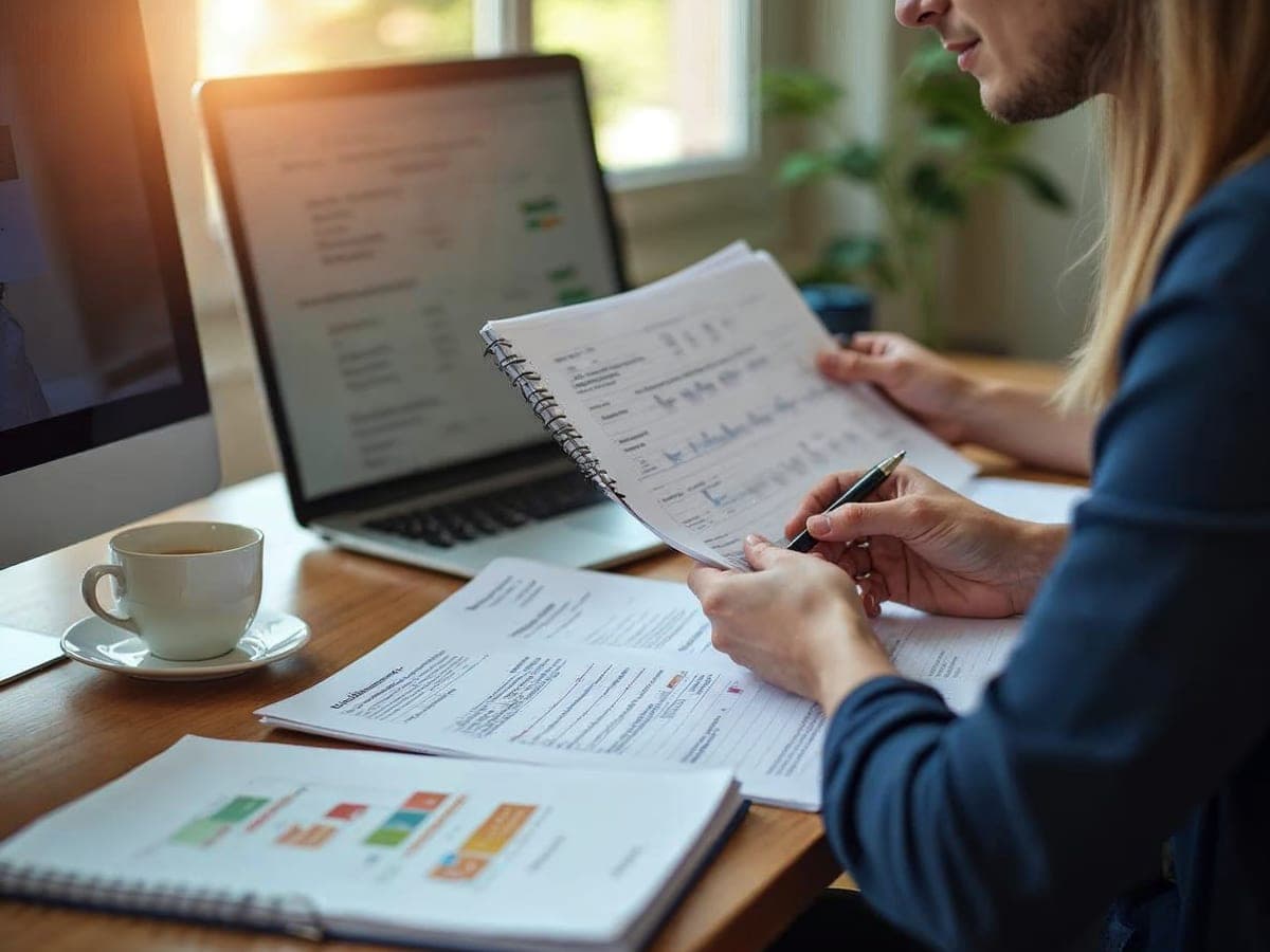 Administrador revisando las cuentas y actas de una comunidad