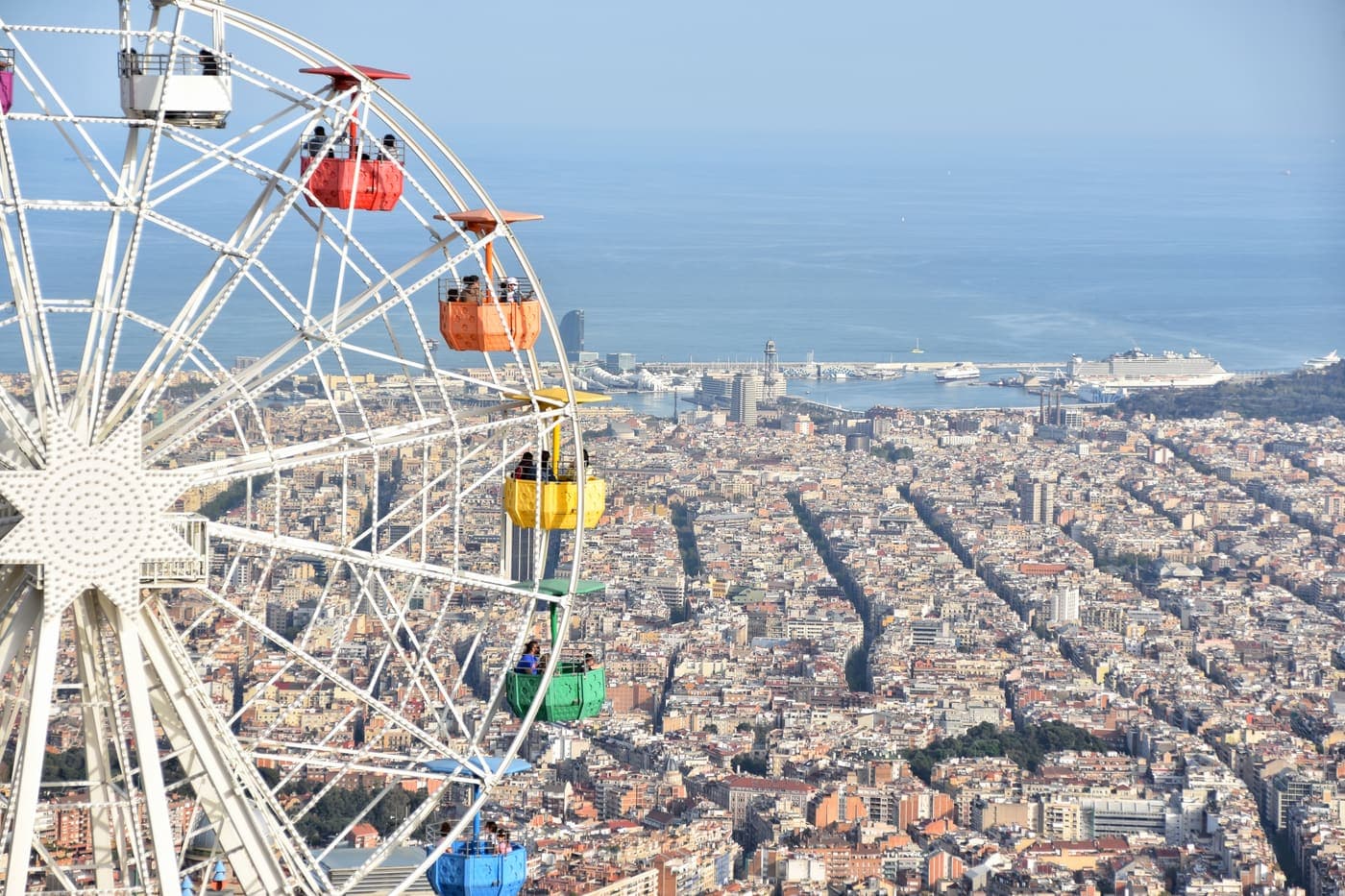 Noria del Tibidabo sobre la ciudad, en la parte alta de Sarrià-Sant Gervasi
