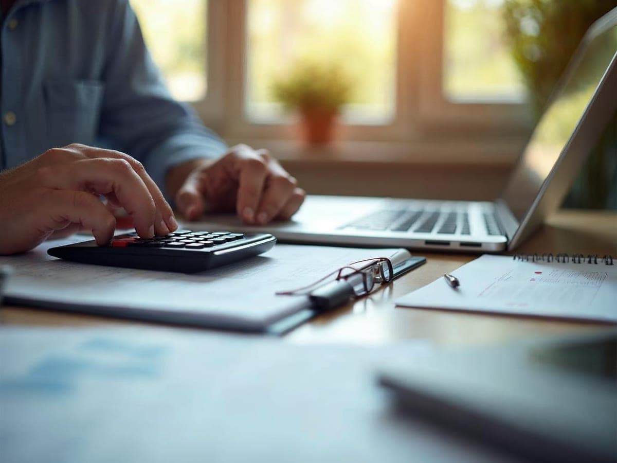 Asesor calculando los impuestos de una operación inmobiliaria